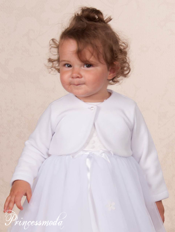 Zuckersüße Baby Bolerojacke in weiß von Princess Moda