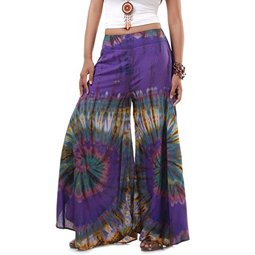 PRINCESS OF ASIA Extrem Weite Damen Hippie Ethno Goa Thai Hose Schlaghose 36 38 40 S M (Einheitsgröße, Lila) von PRINCESS OF ASIA