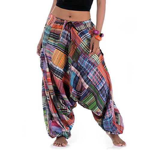 PRINCESS OF ASIA Strahlend Bunte Patchwork Hose Haremshose Aladinhose Pumphose für Damen & Herren von PRINCESS OF ASIA