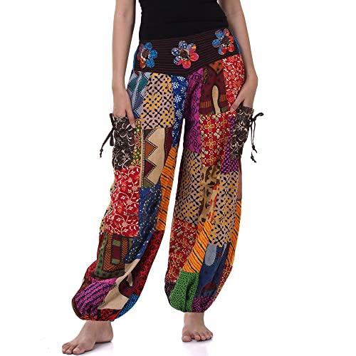 PRINCESS OF ASIA Strahlend Bunte Hippie Jeans Patchwork Hose Haremshose Aladinhose Pumphose für Damen & Herren von PRINCESS OF ASIA