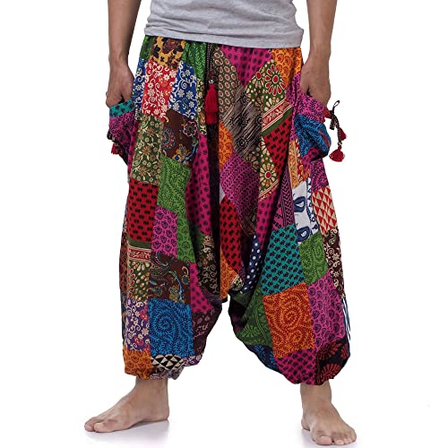 PRINCESS OF ASIA Strahlend Bunte Patchwork Hose Haremshose Aladinhose Pumphose für Männer & Frauen von PRINCESS OF ASIA