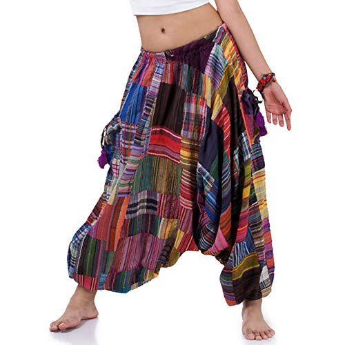 PRINCESS OF ASIA Strahlend Bunte Patchwork Hose Haremshose Aladinhose Pumphose für Damen & Herren von PRINCESS OF ASIA