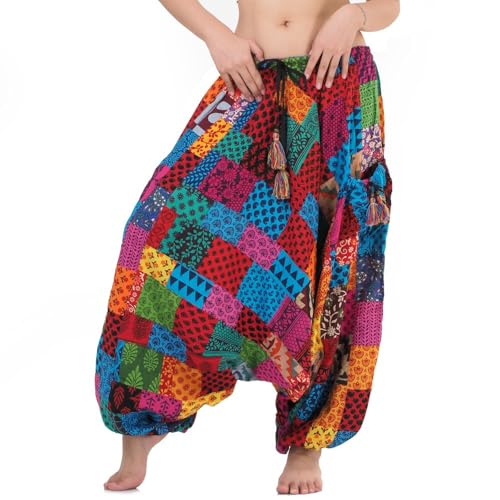 PRINCESS OF ASIA Strahlend Bunte Patchwork Hose Haremshose Aladinhose Pumphose für Damen & Herren von PRINCESS OF ASIA
