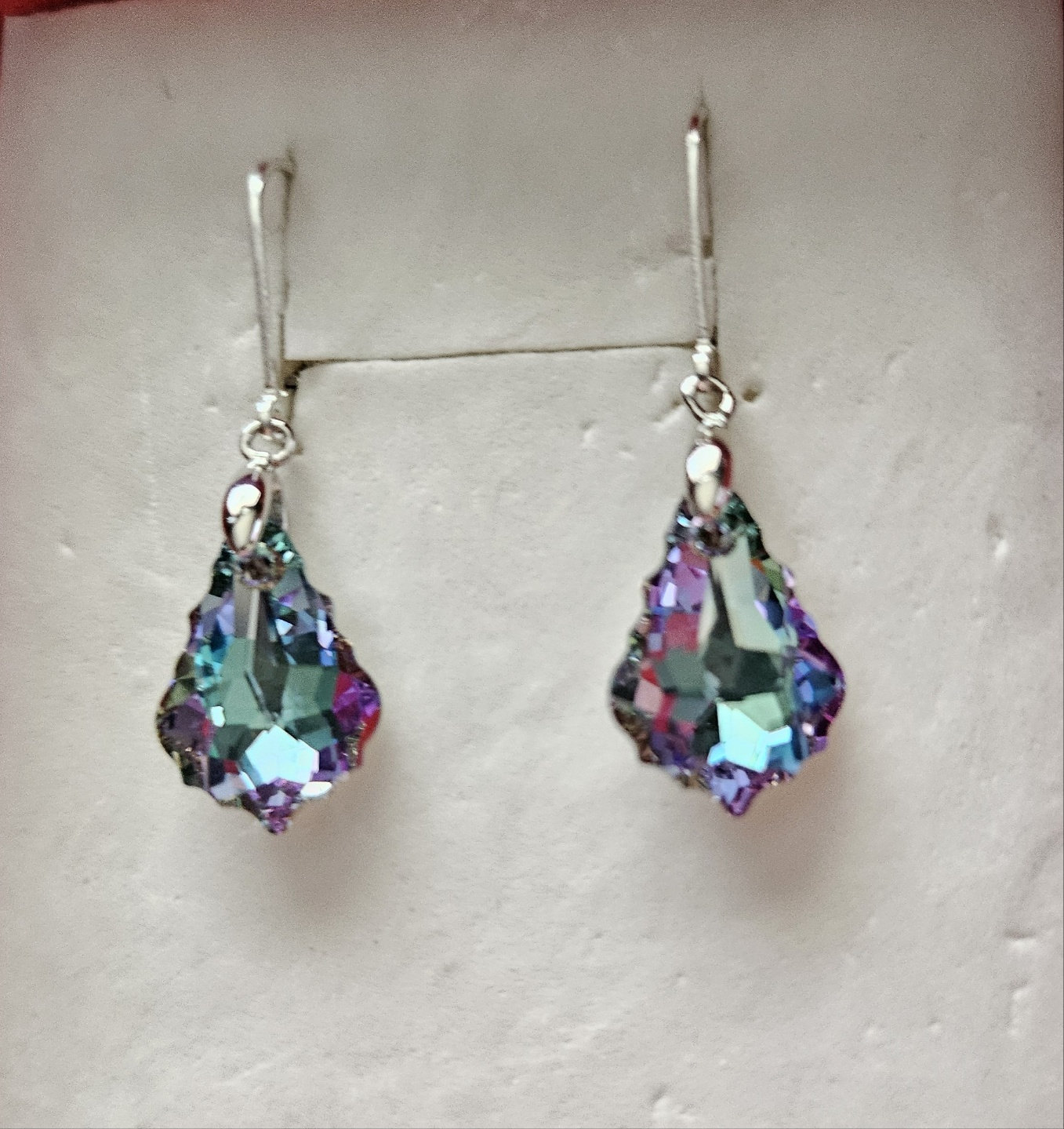 Kristall Aus Swarovski Barock 16 Mm Vitrail Light Crystals Ohrringe. 925 Sterling Silber Brisuren. Brautjungfer von PrincessJewelryHouse