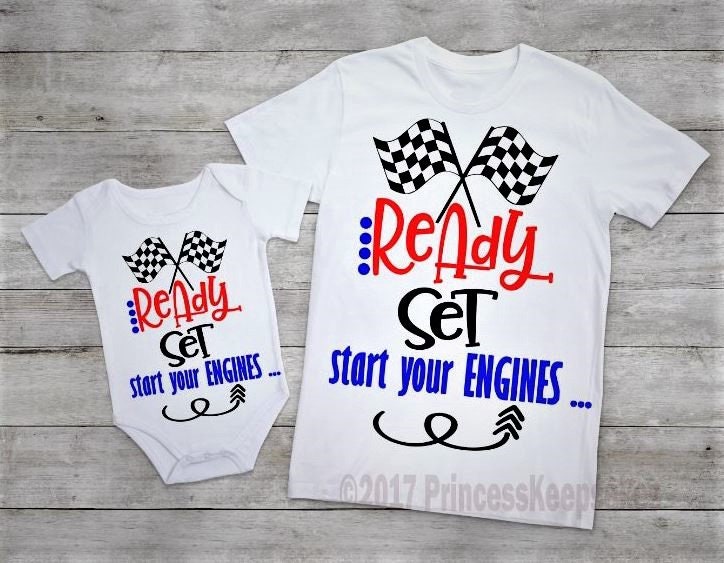 Geburtstags-Shirt Boxencrew Outfit, Rennfahrer Geburtstagsparty von PrincessKeepsakes