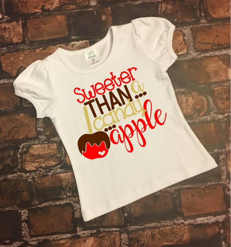Girls Thanksgiving-Shirt Süßer Als Candy Apple-Herbstoutfit von PrincessKeepsakes