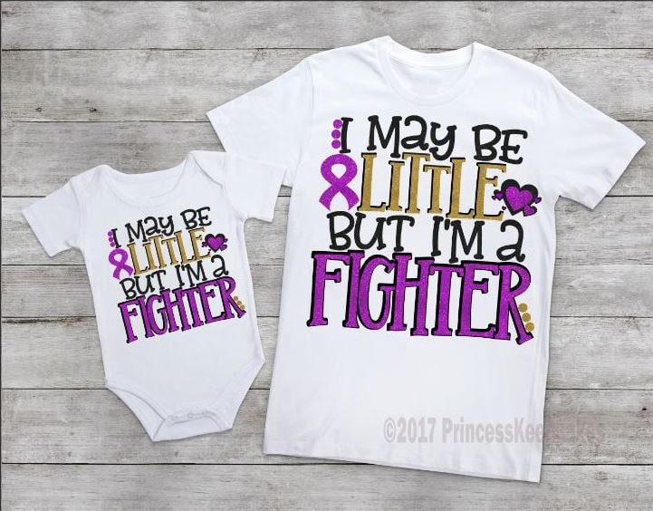 Preemie Awareness Shirt Lila Schleife, "I May Be Little But I'm A Fighter" von PrincessKeepsakes