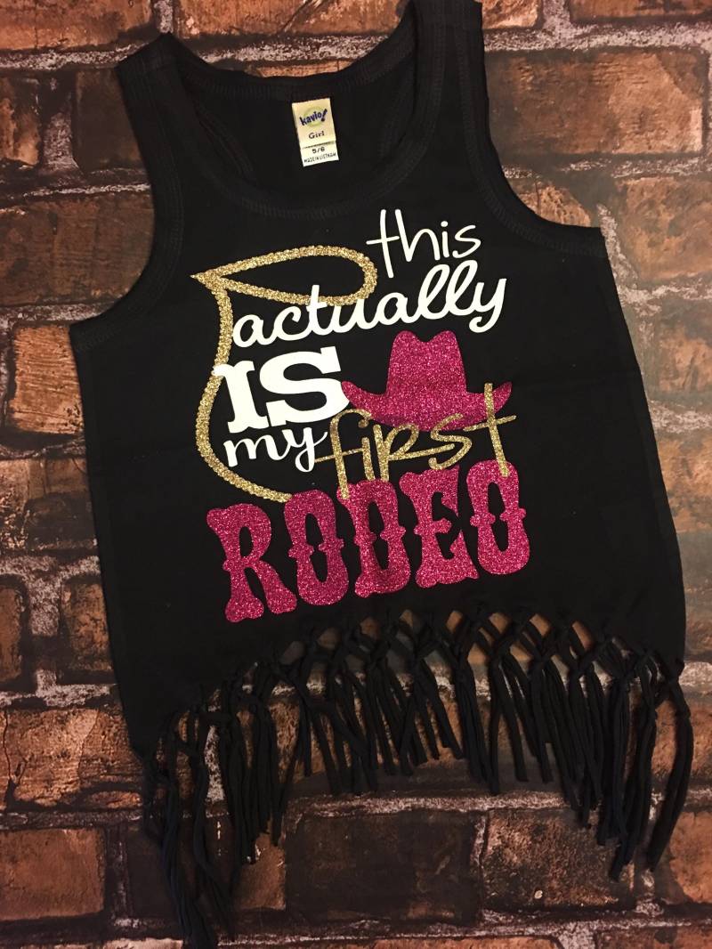 Mädchen Ersten Rodeo Shirt Fransen Cowgirl Tank Top von PrincessKeepsakes