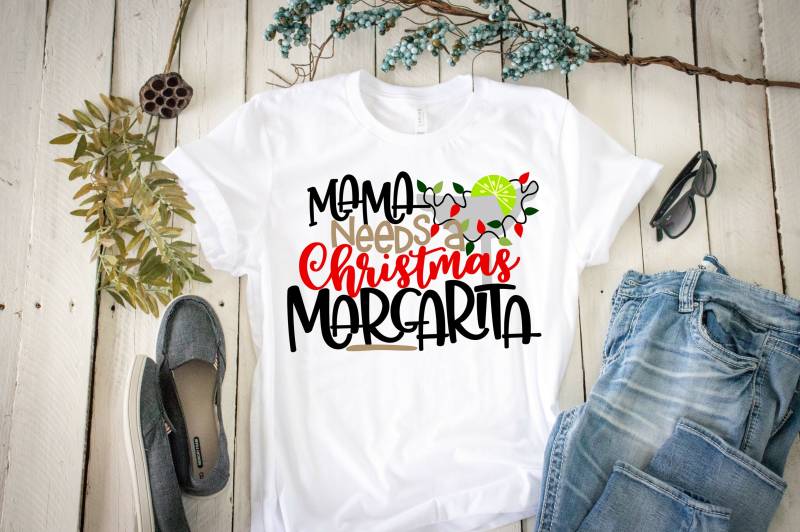 Mama Braucht Ein Weihnachtsmargarita-Shirt Frauenurlaubs-T-Shirt von PrincessKeepsakes