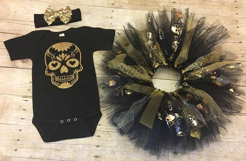 Sugar Skull Halloween Outfit, Tutu, Kostüm von PrincessKeepsakes