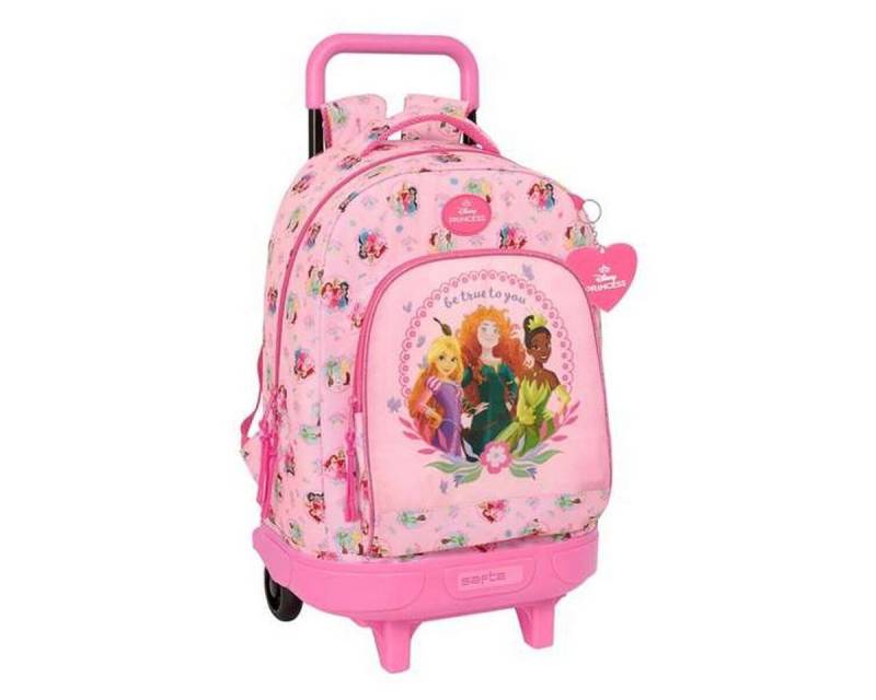 Princesses Disney Rucksack Kinder Rucksack mit Rädern Disney Princess Rosa 33x45x22 cm von Princesses Disney