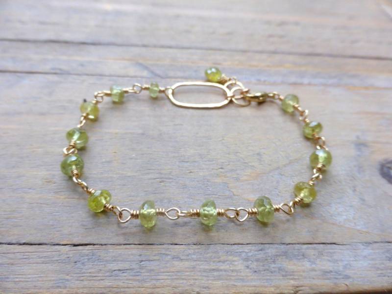 Grossular Grün Granat Link Gold Armband Grossular Grün Granat Link Gold Armband von PrincessgearJewelry