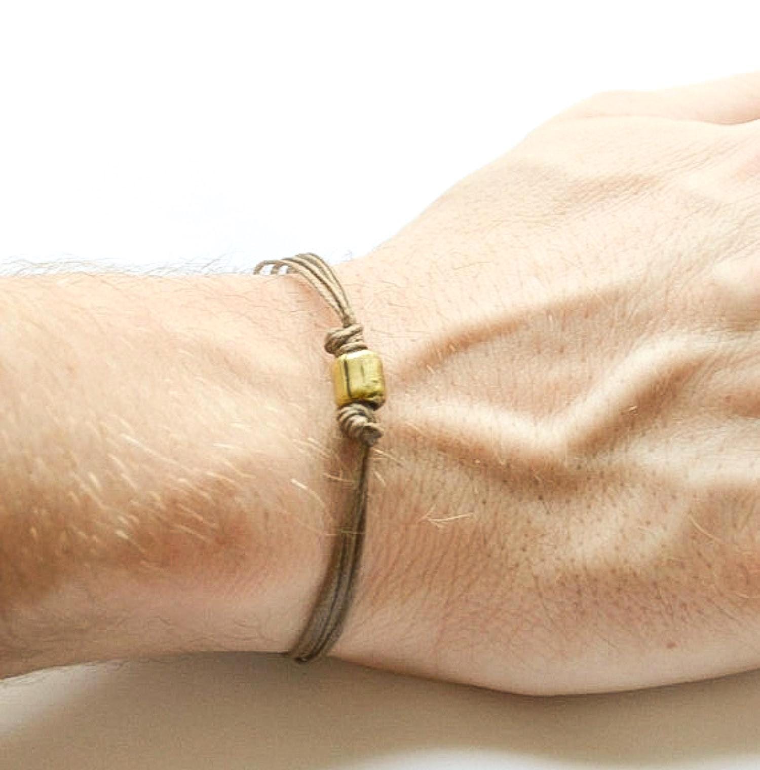 Kordel Armband Braun, Für Männer, Geschenk Ihn, Bronze Tube Charme, Braun Kordel Armband Braun, Für Männer, Geschenk Ihn, Bronze Tube Charme, Braun von Principles