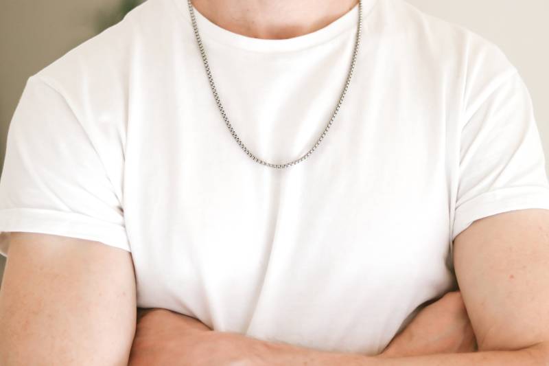 Silberkette Halskette Für Männer - Box Kette Wasserdicht Rolo Kabelkette Geschenk Ihn Individuelle Länge Weihnachtsgeschenk von Principles