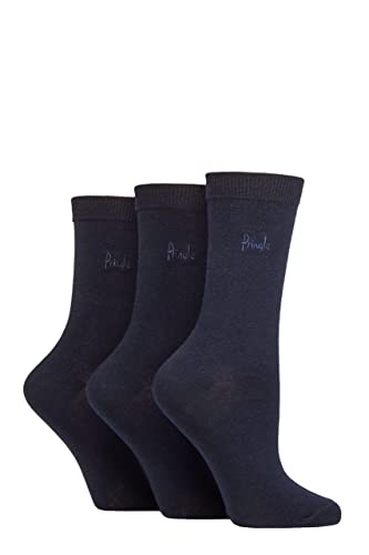 Pringle Damen Schmucklos Baumwolle und Recycelter Polyester Socken Packung 3 Marine 37-42 von Pringle of Scotland