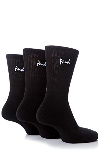 Pringle Herren 3 Paaar voll verstaerkte Sportsocken (46-48, Schwarz) von Pringle of Scotland
