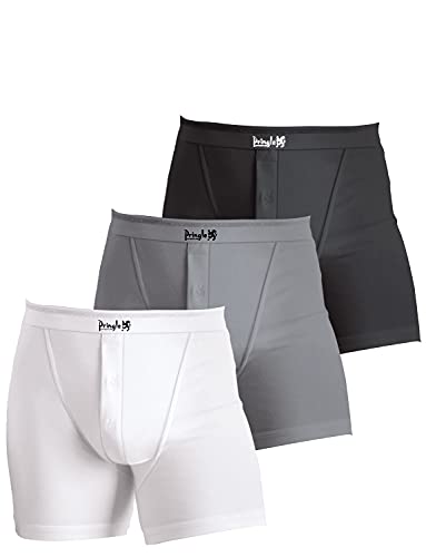 Pringle Herren Baumwolle Button Boxer Packung 3 Schwarz/Weiss/Grau S von Pringle of Scotland