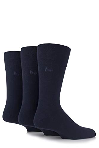 Herren 3 Paar Pringle Dunvegan Gentle Grip Plain Cotton Socks Marine von Pringle of Scotland