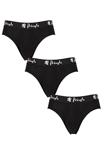 Pringle Herren Baumwolle Slip Packung 3 Schwarz L von Pringle of Scotland