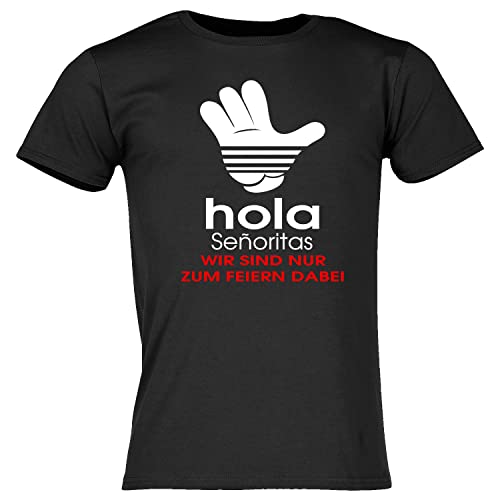 Junggesellenabschieds T-Shirt für Männer | Herren JGA Shirt | Shirt | Sprücheshirt | **Adios Freiheit**| Bräutigam | Team Bräutigam |Farben Individuell | Größe S-5XL (XL, Schwarz (Er Heiratet)) von Print Deluxe