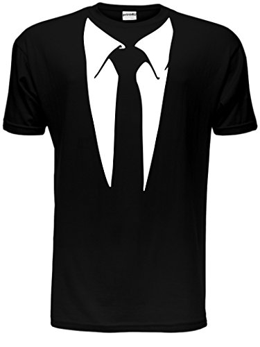 Krawatte mit Kragen Smoking Lustiges Geschenk Herren T-Shirt Größe S-XXL Gr. S, Schwarz von Print4U