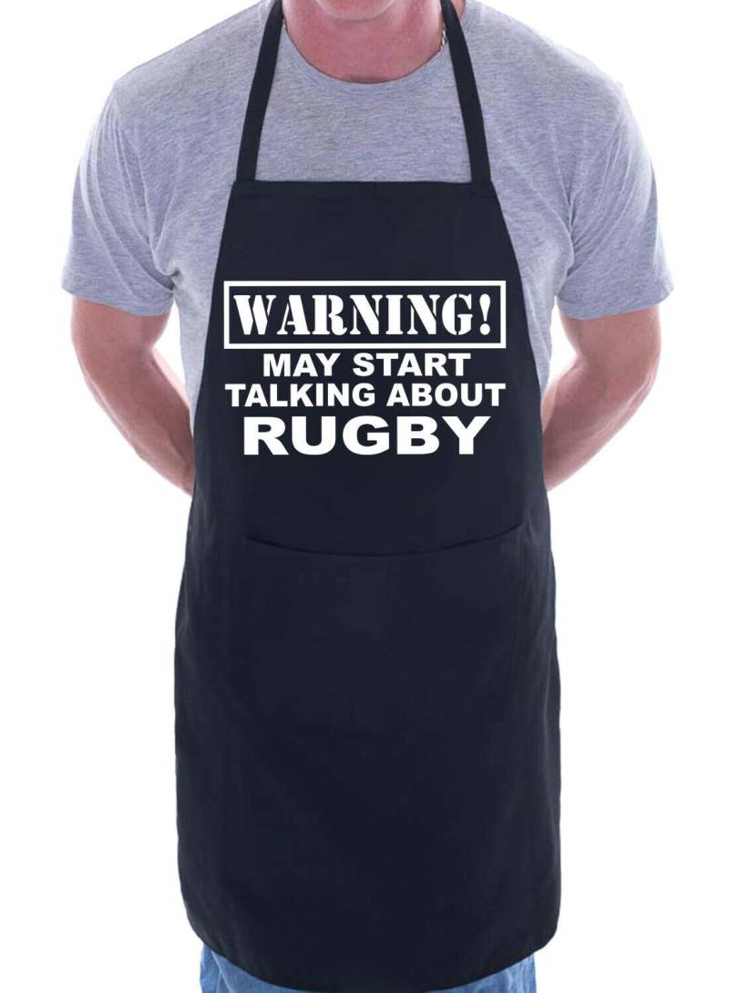 "Print4U "Warnung Kann Tulpen-"Rugby-Fan Lustige Grillschürze" von Print4ustore