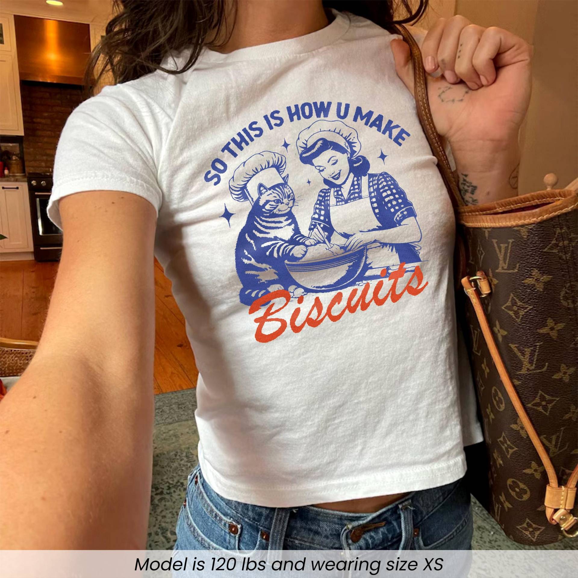 90Er Jahre Katzen T-Shirt, Bread Baker Baby Lustiges Süßes Geschenk Für Katzenmütter von PrintBoutique4U
