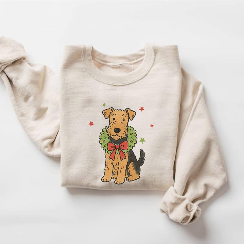 Airedale Terrier Weihnachten Sweatshirt, Hundepullover, Mama, Geschenk Für Airedale-Liebhaber, Besitzer Shirt von PrintBoutique4U