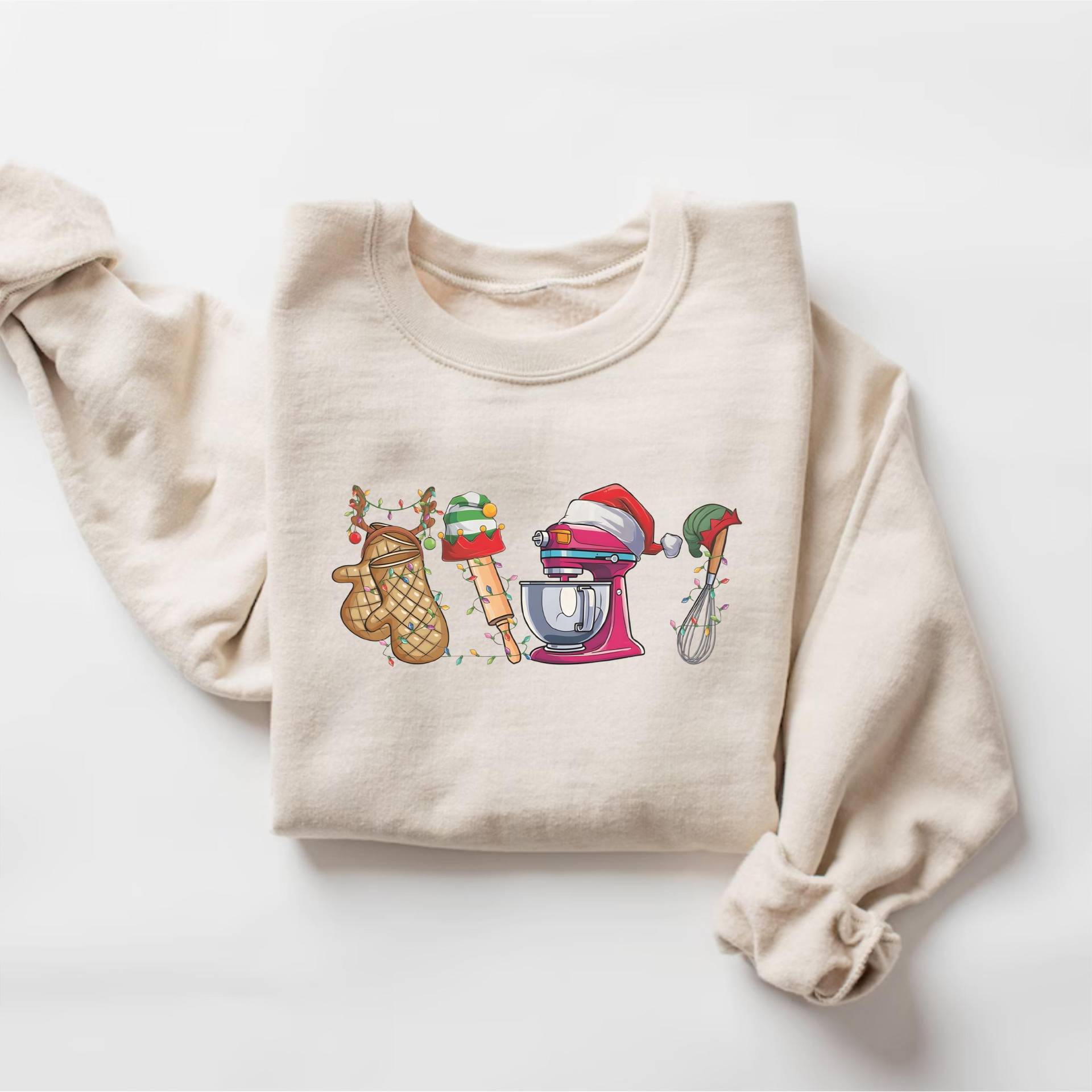 Backen Weihnachten Sweatshirt, Küche Werkzeuge Shirt, Bäcker T-Shirt, Geschenk, Unisex Weihnachtsshirt, Süße Urlaub Tshirts von PrintBoutique4U