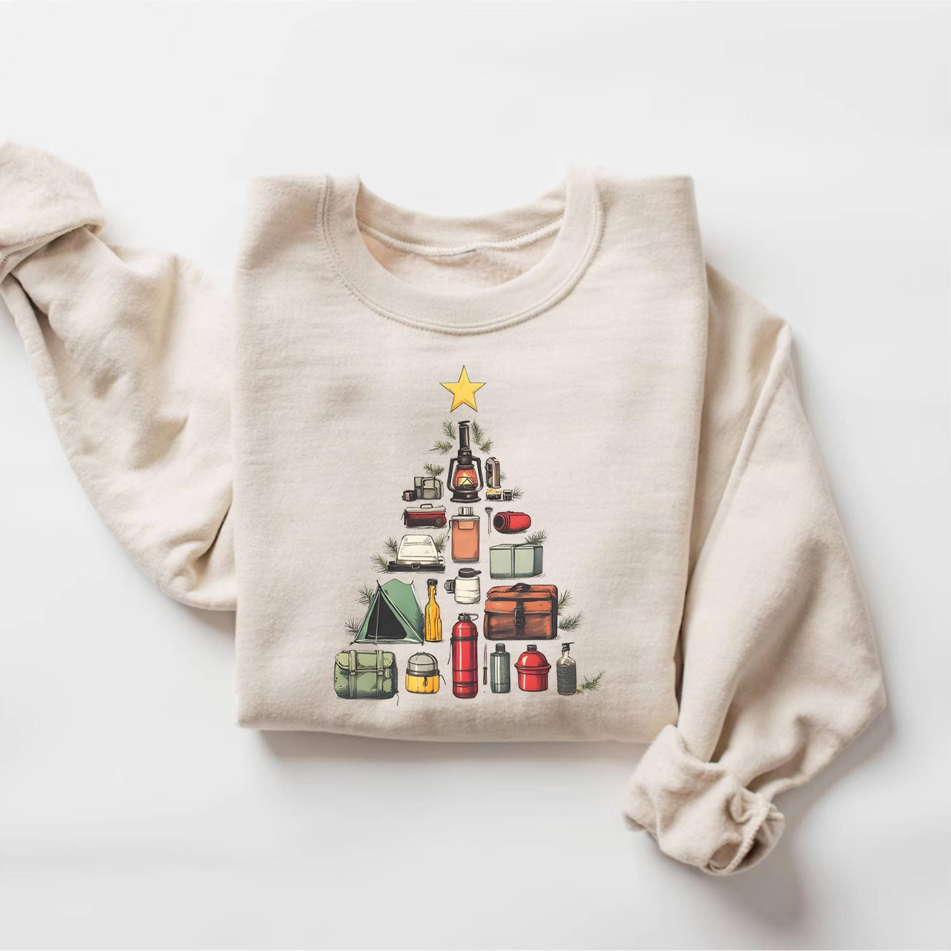 Camping Weihnachten Sweatshirt, Weihnachtsbaum T-Shirt, Retro Natur Wandern Pullover, Gadgets Shirt, Geschenk Für Naturliebhaber von PrintBoutique4U