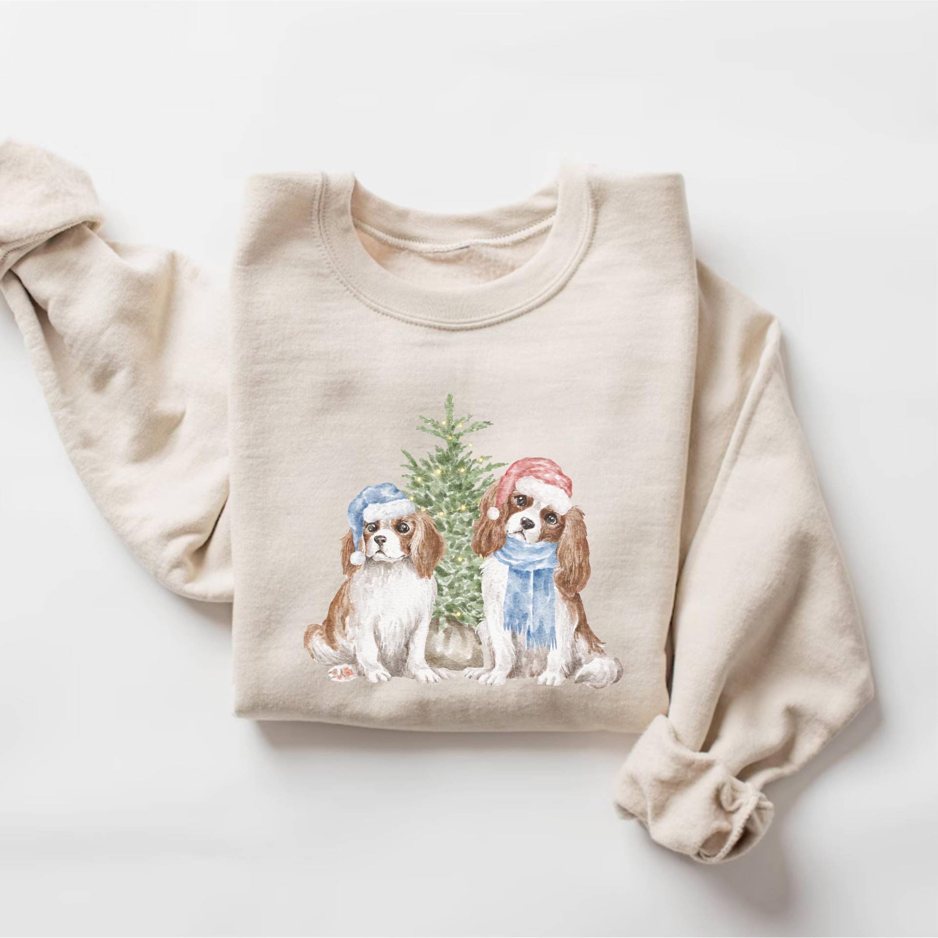 Cavalier Spaniel Weihnachten Sweatshirt, Süßes Hundeliebhaber Weihnachtsshirt, Welpen Hoodie, Mutter Geschenk, Hund Weihnachten, Geschenk von PrintBoutique4U