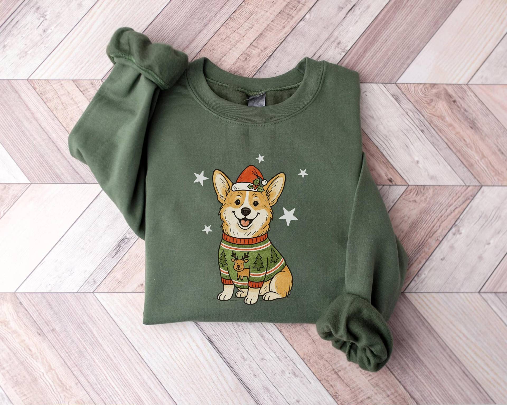 Corgis Weihnachten Sweatshirt, Urlaub Hundeliebhaber Tshirt, Besitzer Geschenk, Festliches Hundemama Weihnachten, Grafikshirt von PrintBoutique4U