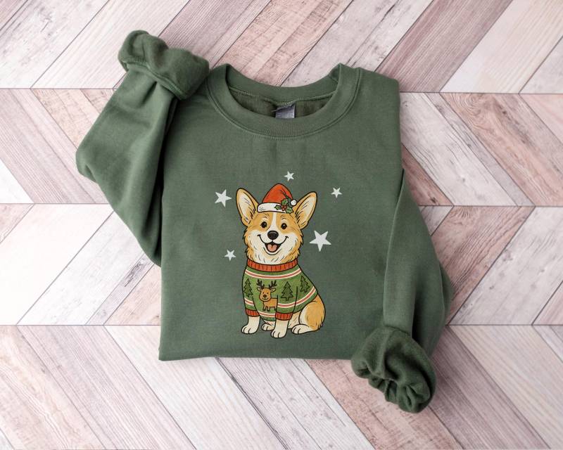 Corgis Weihnachten Sweatshirt, Urlaub Hundeliebhaber Tshirt, Besitzer Geschenk, Festliches Hundemama Weihnachten, Grafikshirt von PrintBoutique4U