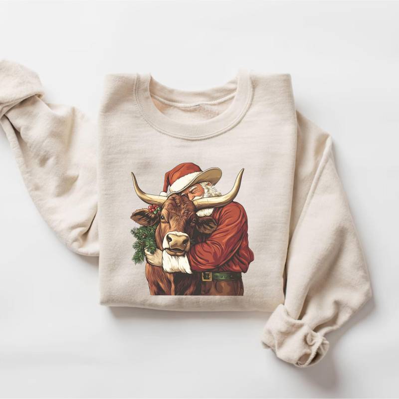 Cowboy Santa Western-Weihnachtspullover, Vintage Country-Weihnachtshemd, Howdy-Weihnachts-T-Shirt, Cowgirl-Geschenk, Wilder Westen-Weihnachtsshirt von PrintBoutique4U