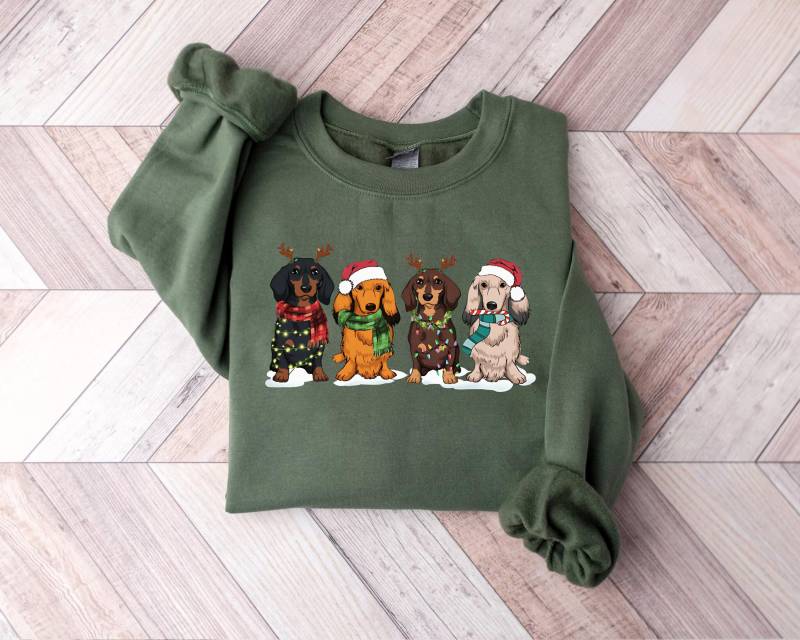 Dackel Weihnachten Sweatshirt, Süße Hunde-Liebhaber-Weihnachts-Shirt, Lustige Hund Hoodie, Welpen Mama Pullover, Shirt von PrintBoutique4U