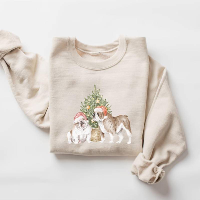 Englisch Bulldogge Weihnachten Sweatshirt, Urlaub Hundeliebhaber Shirt, Festliche Pullover, Mutter Geschenk von PrintBoutique4U