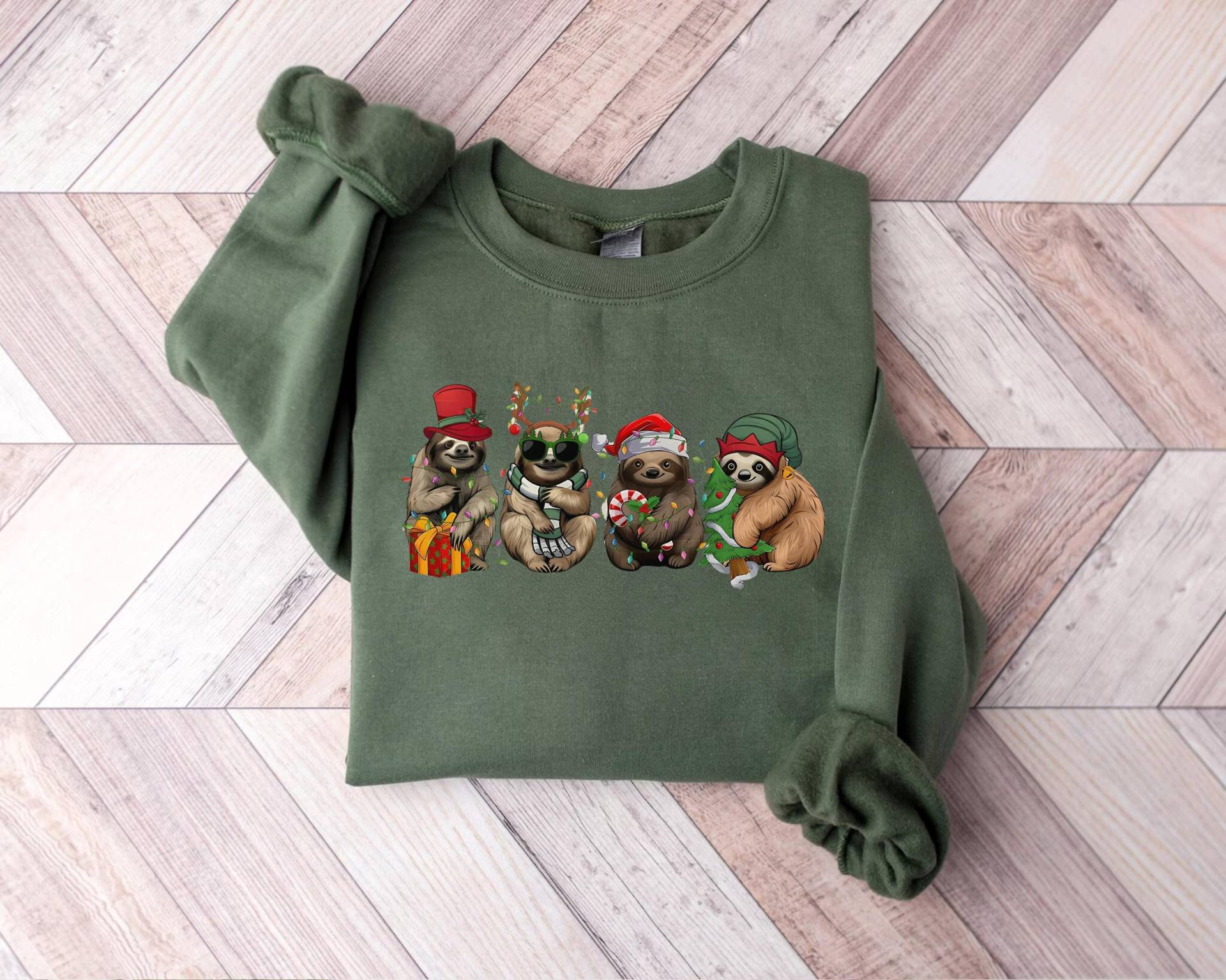 Faultier Weihnachten Sweatshirt, Lustiges Liebhaber Shirt, Urlaub Tier Hoodie, Niedliches Faules Weihnachtsgeschenk, Weihnachtshemd von PrintBoutique4U