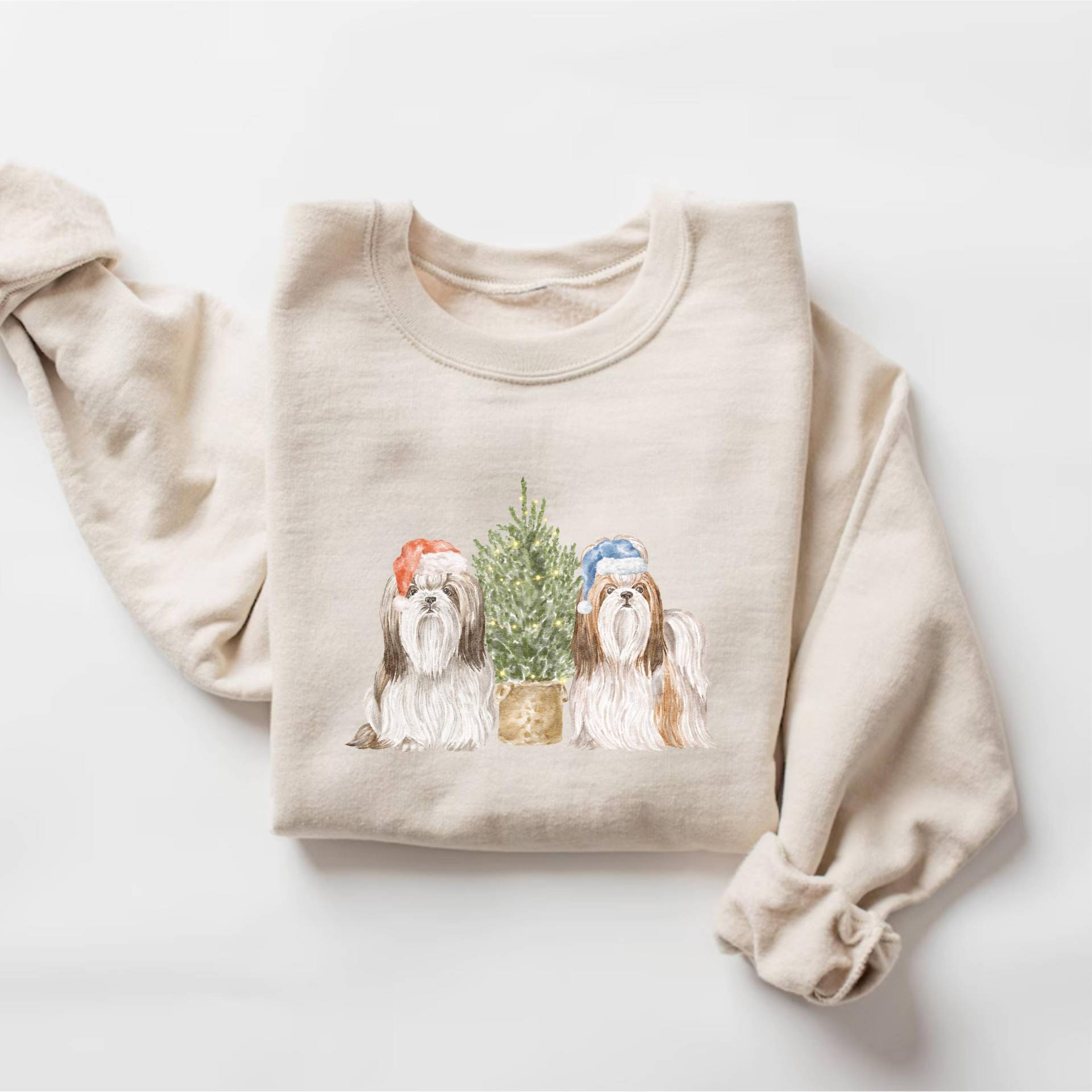 Festliches Shih Tzu Weihnachten Sweatshirt, Pullover, Tzu, Liebhaber Geschenk, Urlaub Hundepullover, Weihnachtsgeschenke von PrintBoutique4U