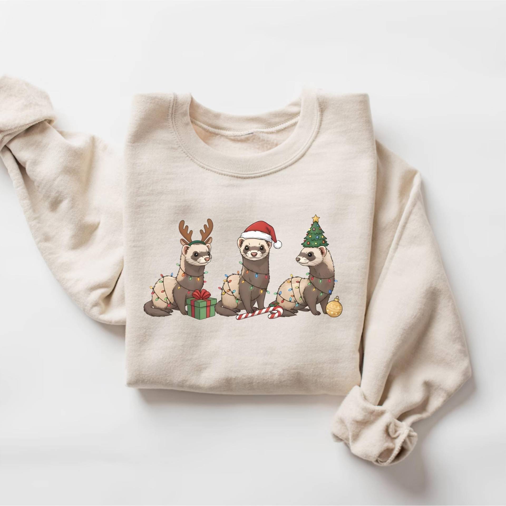 Frettchen Sweatshirt, Weihnachten Pullover, Liebhaber Shirt, Lustiges Tier Tshirt, Geschenk, Hoodie von PrintBoutique4U