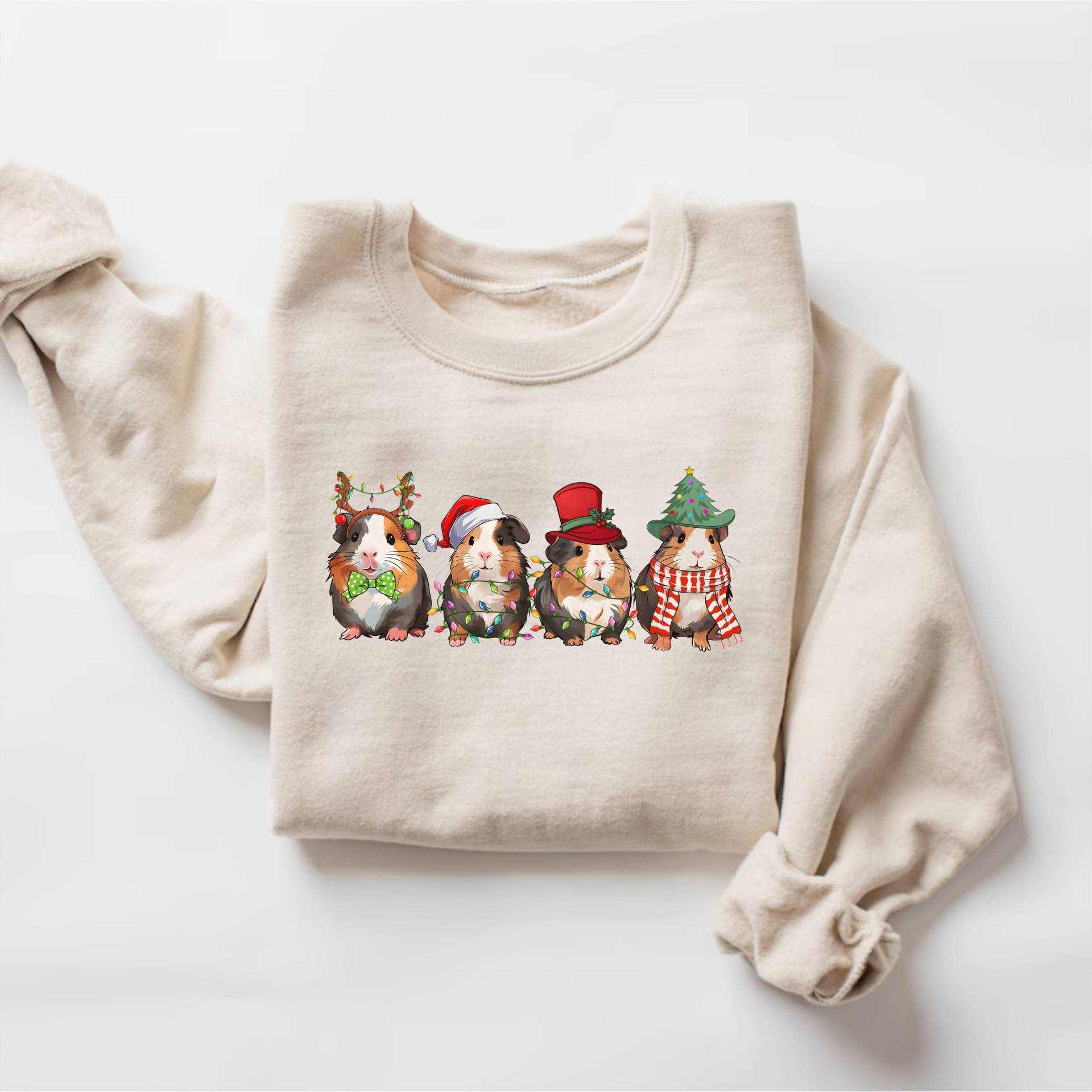 Frohe Schweinchen Sweatshirt, Weihnachten Meerschweinchen Pullover, Bauernhof Tier Shirt, Lustige Shirt von PrintBoutique4U