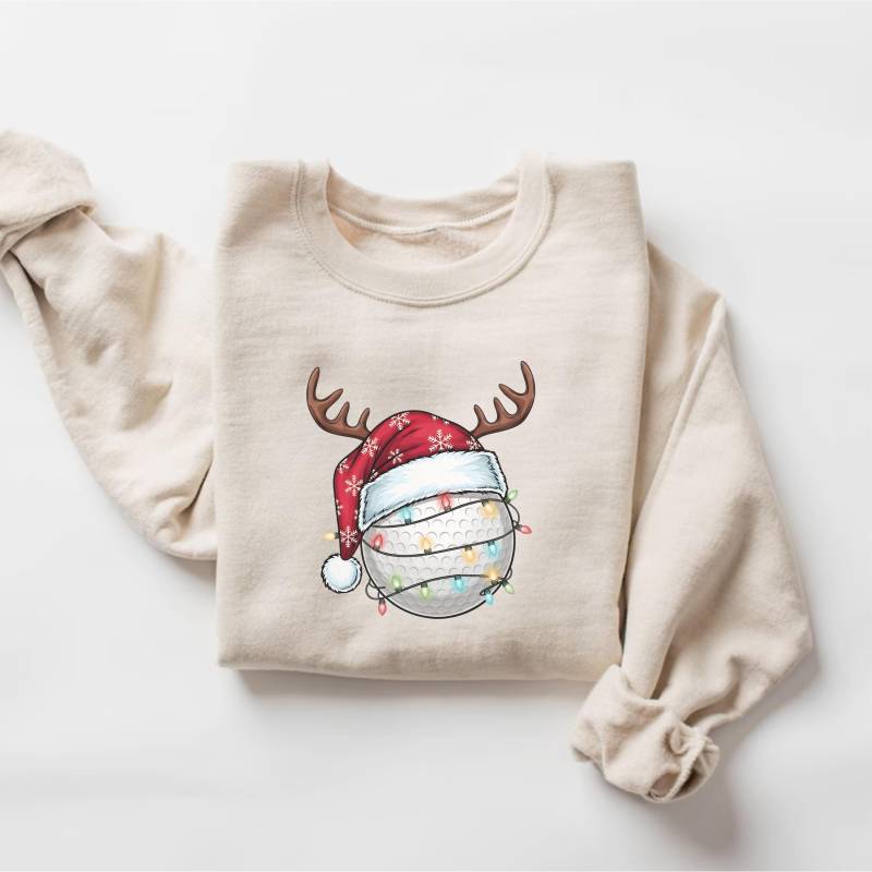 Golf Weihnachten Sweatshirt, Golf-Liebhaber Pullover, Geschenk Für Golfer, Weihnachtsshirt, Ihn, Rundhalsausschnitt von PrintBoutique4U