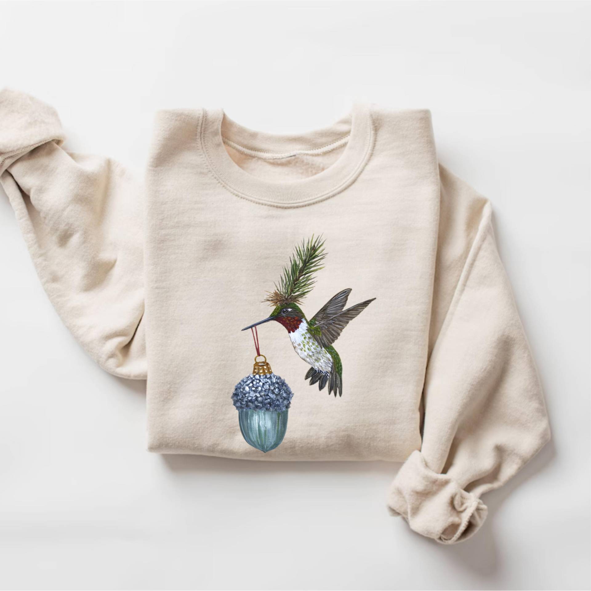 Kolibri Weihnachten Sweatshirt, Vogel-Liebhaber-Geschenk, Weihnachten, Vogel-Shirt, Geschenk, Weihnachtsvogel Geschenk von PrintBoutique4U