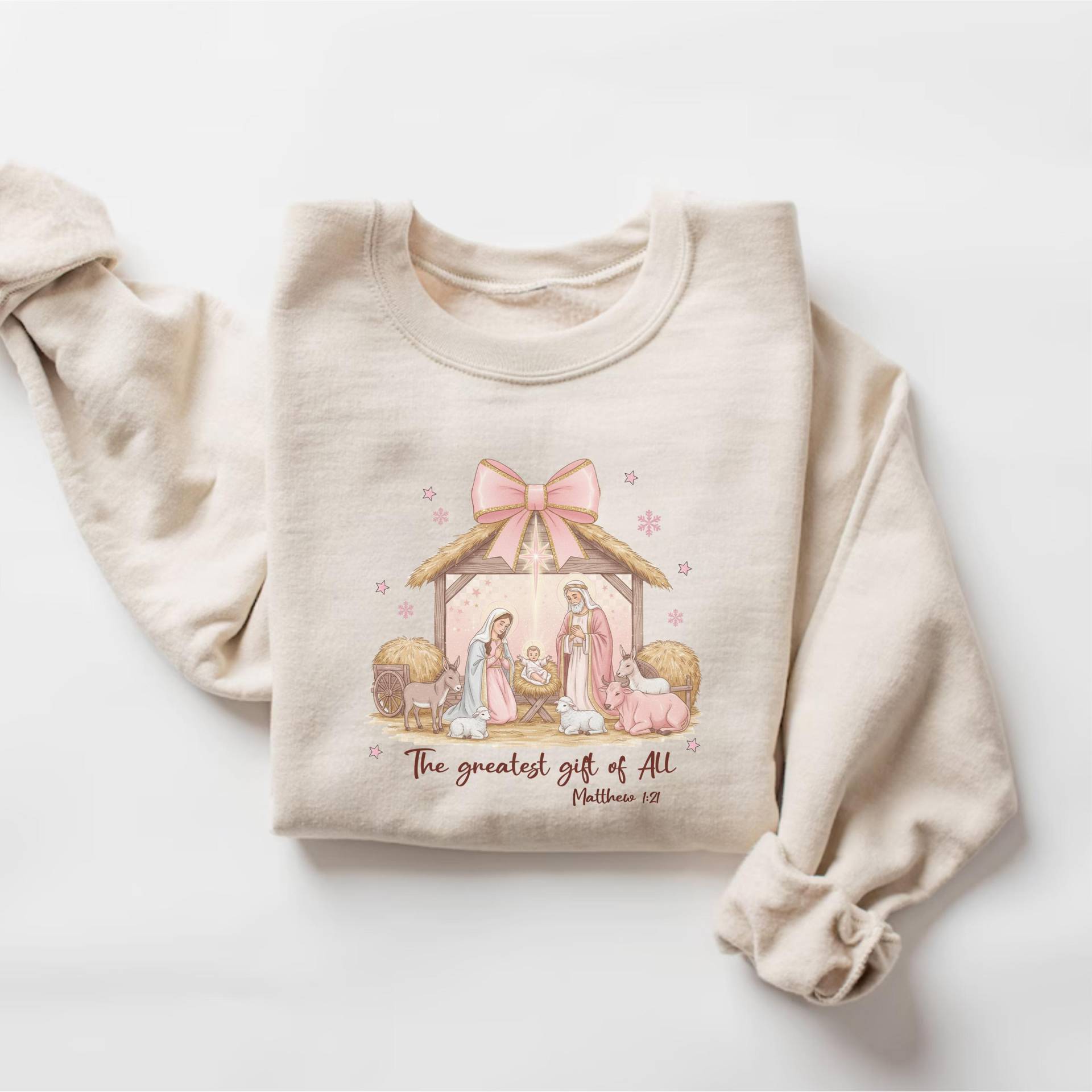 Krippe Weihnachten Sweatshirt, Das Größte Geschenk Von Allen Shirt, Religiöser Urlaub Crewneck, Christliches Weihnachtsgeschenk, Shirt von PrintBoutique4U