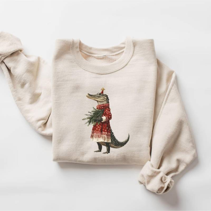 Krokodil-Weihnachtspullover, Krokodil-Liebhaber-Geschenk, Krokodil-Liebhaber-Sweatshirt, Tierweihnachtspullover, Florida-Weihnachten von PrintBoutique4U