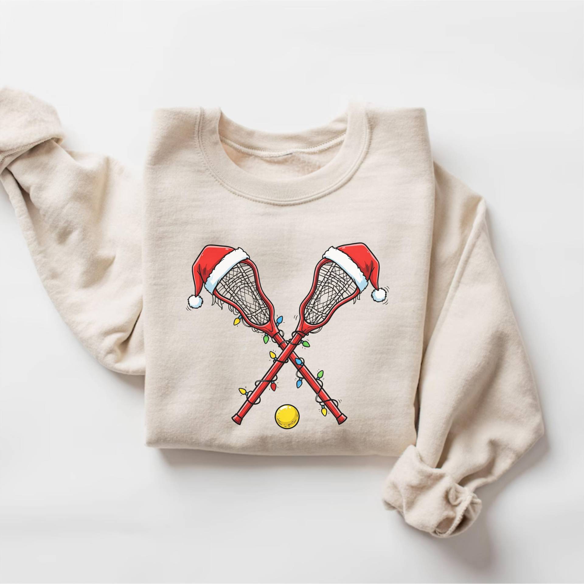 Lacrosse Weihnachten Sweatshirt, Stick Pullover, Spieler Shirt, Lacrosse-Liebhaber Geschenk, Urlaub Shirt von PrintBoutique4U