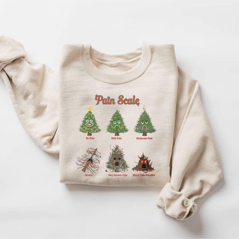 Lustiges Weihnachten Krankenschwester Sweatshirt, Schmerzskala Weihnachtsbaum Weihnachtspullover, Hoodie, Weihnachtsgeschenk Für von PrintBoutique4U