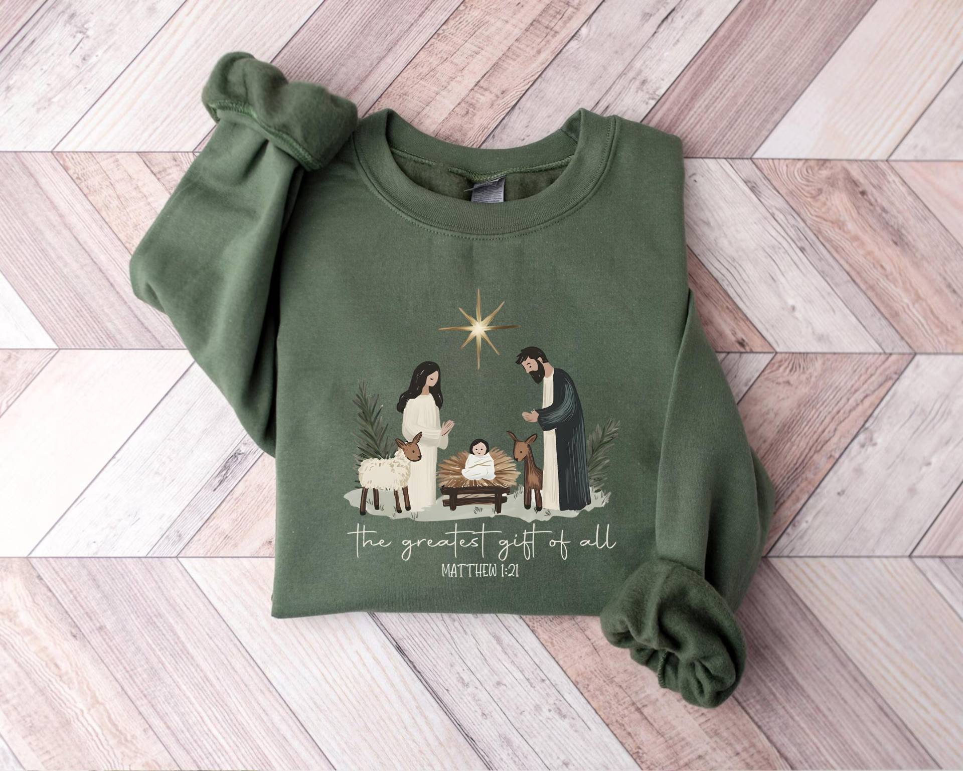 Matthäus 121 Bibel-Shirt, Weihnachten Jesus-Liebhaber-T-Shirt, Christliches Weihnachtspullover, Religiöses T-Shirt, Das Größte Geschenk Von Allen von PrintBoutique4U