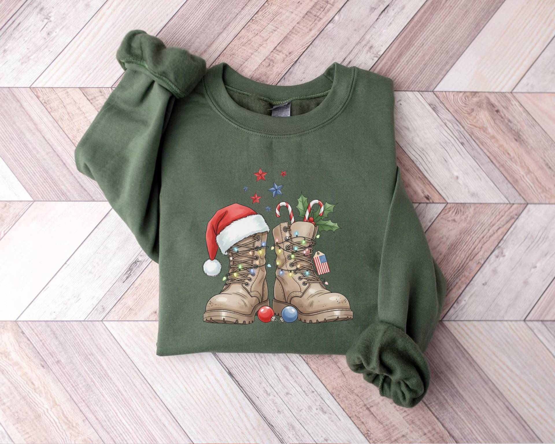 Militär Weihnachten Sweatshirt, Stiefel Pullover, Geschenk, Veteran Shirt, Usa Shirt von PrintBoutique4U