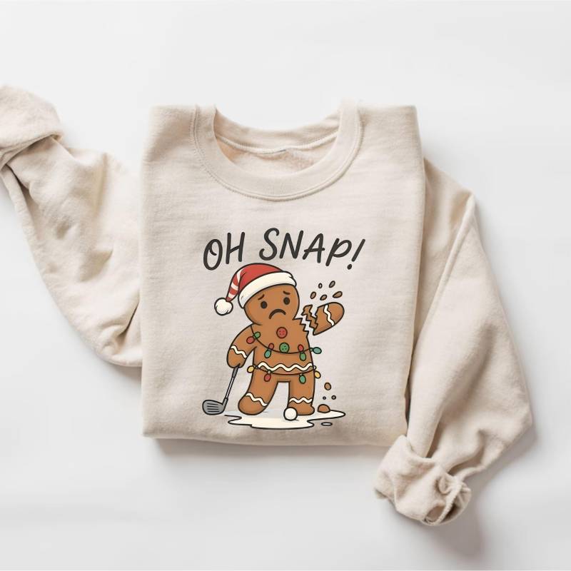 Oh Snap Lebkuchen Golf Weihnachten Sweatshirt, Golf-Liebhaber Pullover, Geschenk Für Golfer, Shirt, Xmas Tshirt, Crewneck von PrintBoutique4U