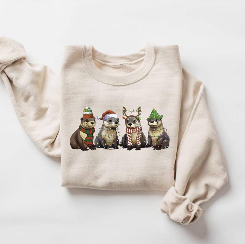 Otter Weihnachten Sweatshirt, Süßes Urlaub Shirt, Lustiges Hoodie, Tierliebhaber Weihnachtsgeschenk, Weihnachten, Geschenk von PrintBoutique4U